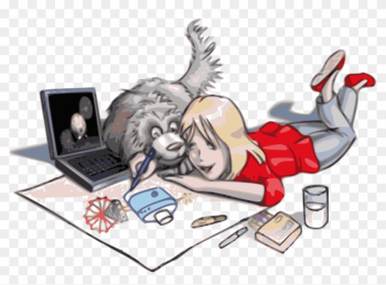 Clipart Of A Girl Drawing - Dog And Girl Drawing Clipart Of A Girl Drawing - Dog And Girl Drawing