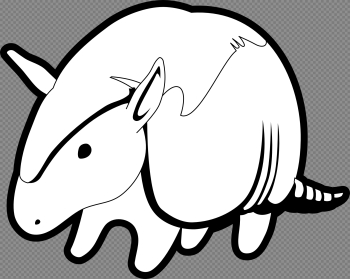 clipartist.net » Clip Art » armadillo black white line art super ...