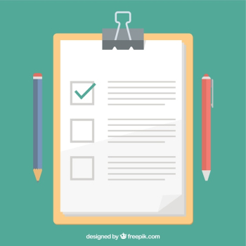 Clipboard and test in flat design Clipboard and test in flat design