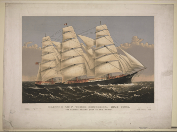 Clipper ship Three Brothers, 2972 | Free Photo - rawpixel