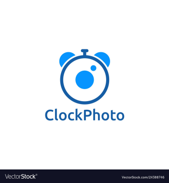 Clock photo icon logo design vector image Clock photo icon logo design vector image