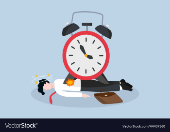 clock placing on top of faint businessman clock placing on top of faint businessman