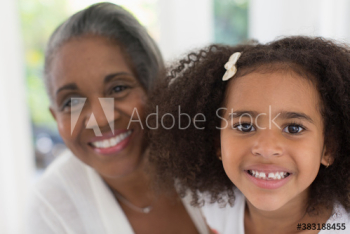 Close up portrait happy grandmother and granddaughter Close up portrait happy grandmother and granddaughter