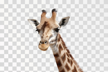 Close up shot of giraffe head - Png transparent background