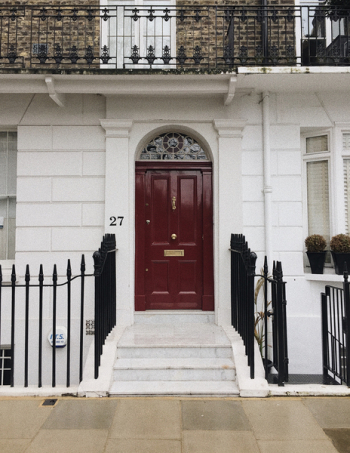 Closed Brown Wooden 4-panel Door