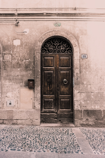 Closed Brown Wooden Door