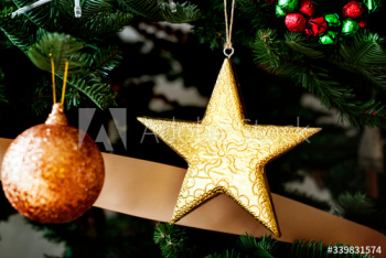 Closeup of Christmas tree ornaments Closeup of Christmas tree ornaments
