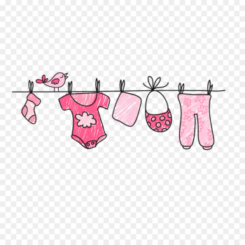 Clothing - Artwork painted pink baby clothes Clothing - Artwork painted pink baby clothes