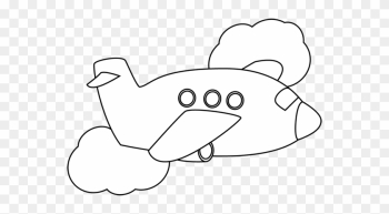 Cloud Black And White Cute Free Black And White Cloud - Flying Plane Clipart Black And White