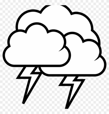 Cloud Clipart Black And White Thunderstorm Cloud Rain - Clip Art Black And White Thunder