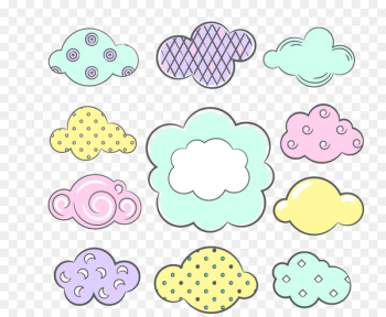 Cloud Euclidean vector Drawing - Retro colored clouds Cloud Euclidean vector Drawing - Retro colored clouds