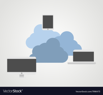 Cloud technology and computers vector image Cloud technology and computers vector image
