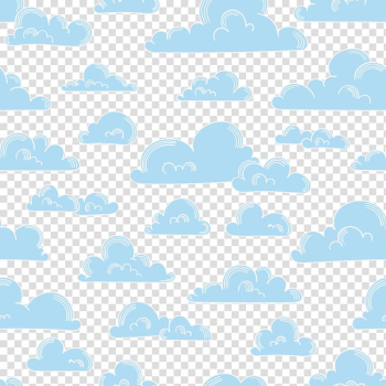 Clouds illustration, Cloud Blue White, White-painted clouds seamless background transparent background PNG clipart