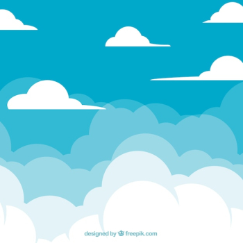 Cloudy sky background in flat design Cloudy sky background in flat design