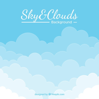 Cloudy sky background in flat style Cloudy sky background in flat style