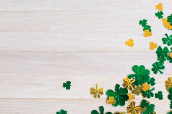 Clovers On A White Woodgrain Texture Clovers On A White Woodgrain Texture