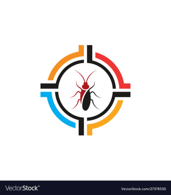 Cockroach in target icon vector image Cockroach in target icon vector image