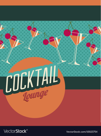 Cocktails and cherries vector image Cocktails and cherries vector image