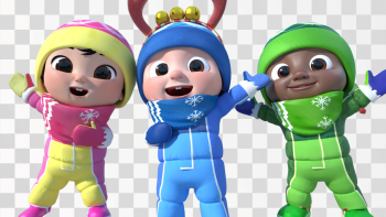 Cocomelon kids in winter clothes, png image