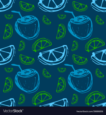 coconut cocktail lime seamless pattern coconut cocktail lime seamless pattern
