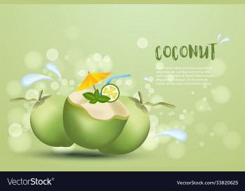 coconut fruit summer fruit design with text