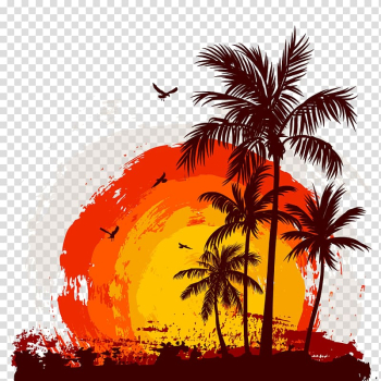 Coconut tree illustration, Poetry Girlfriend Good Morning Beautiful Love Drawing, coconut tree transparent background PNG clipart