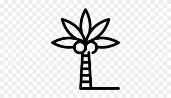 Coconut Tree Vector - Marijuana Leaf Symbol Coconut Tree Vector - Marijuana Leaf Symbol