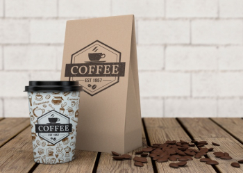 Coffee bag mockup Free Psd