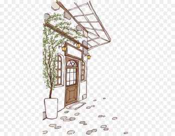 Coffee Cafe Illustration - Hand-painted cafe Coffee Cafe Illustration - Hand-painted cafe