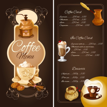 Coffee cafe menu Coffee cafe menu