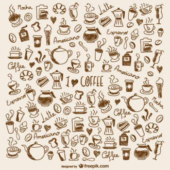 Coffee doodles Free Vector Coffee doodles Free Vector
