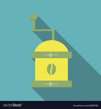 Coffee grinder isolated on background retro vector image Coffee grinder isolated on background retro vector image
