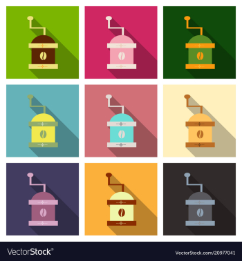 Coffee grinder isolated on background retro vector image Coffee grinder isolated on background retro vector image