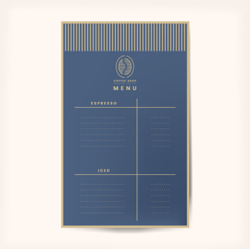 Coffee menu template isolated vector Coffee menu template isolated vector