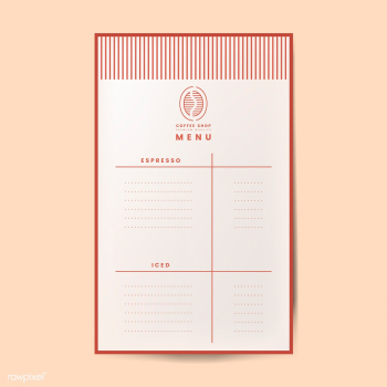 Coffee menu template isolated vector | Free stock vector - 519026 Coffee menu template isolated vector | Free stock vector - 519026