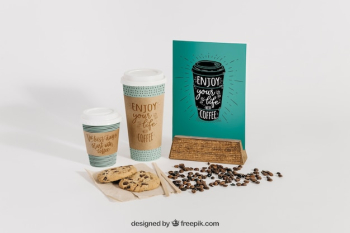 Coffee mockup with menu