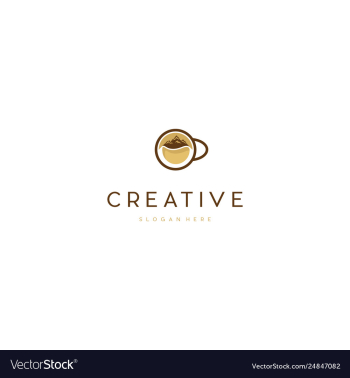 Coffee mountain food drink creative logo design vector image Coffee mountain food drink creative logo design vector image