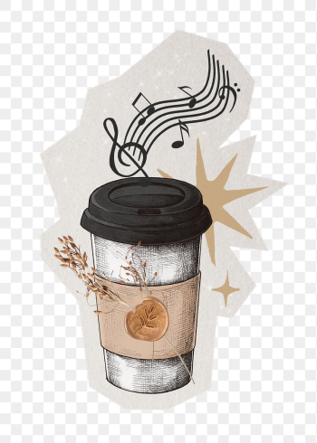 Coffee & music png sticker, | Free PNG - rawpixel