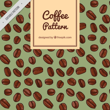 Coffee pattern with hand-drawn coffee beans Coffee pattern with hand-drawn coffee beans