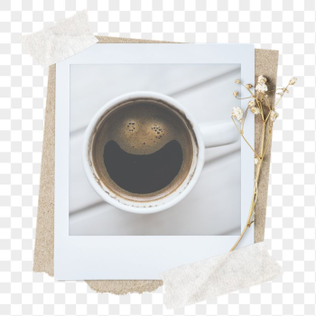 Coffee png sticker instant photo, | Free PNG - rawpixel