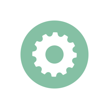 Cogwheel in green square graphic illustration Cogwheel in green square graphic illustration