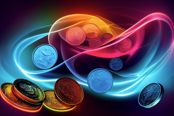 Coin neon background Coin neon background