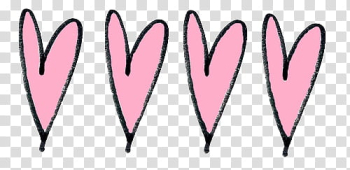 Collage, four pink hearts transparent background PNG clipart Collage, four pink hearts transparent background PNG clipart
