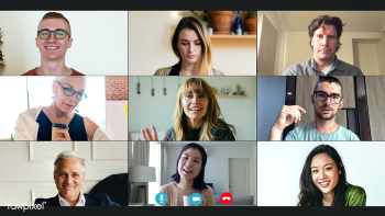 Colleagues having a video conference during the coronavirus pandemic | Free  photo - 2334394