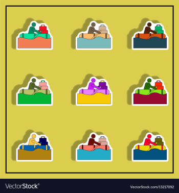 Collection in sticker design vector image