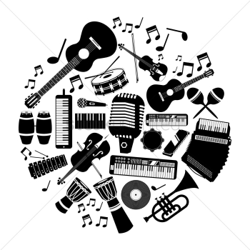 Collection musical instruments Collection musical instruments