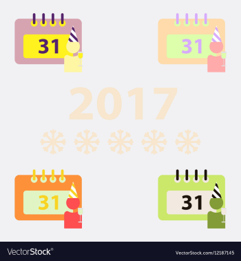 Collection of 31st of december calendar vector image Collection of 31st of december calendar vector image
