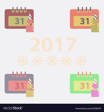 Collection of 31st of december calendar vector image Collection of 31st of december calendar vector image