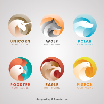 Collection of abstract animal logo Collection of abstract animal logo