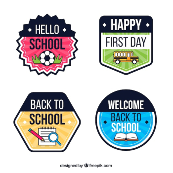 Collection of back to school badges Collection of back to school badges